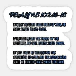 Psalms 102:16-18 Sticker